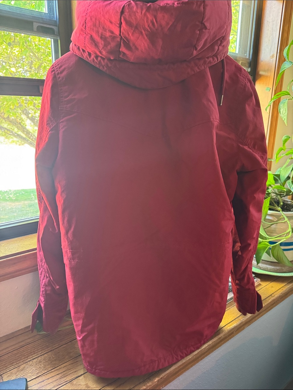 EUC XS MEN’s Abercrombie & Fitch trekking hooded parka coat in RED Sherpa Lining - Picture 4 of 14
